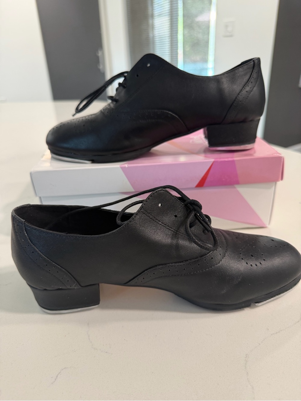 Move Dance - Leather Lace up Full Sole Tap Shoe - NWT
